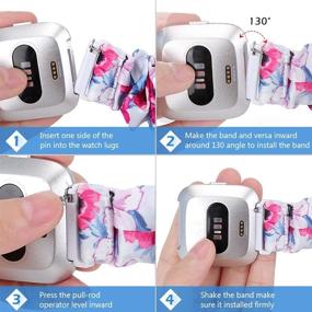 img 1 attached to ShuYo Scrunchie Versa Watch Bands: Stylish Replacement Wristband Accessories for Versa 2/Versa/Versa Lite/SE/Versa Special - Soft Fabric Elastic Strap for Women and Girls