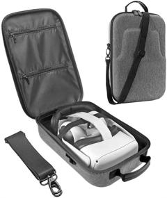 img 4 attached to Hijiao Hard Travel Case for Oculus Quest 2 & Quest 🎮 VR Gaming Headset and Controllers Accessories - Waterproof and Shockproof Carrying Case (Gray)