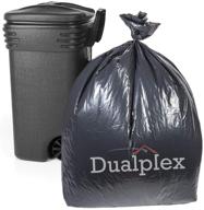 🗑️ 55 gallon dualplex black trash bags - 2 mil - 30 bags per case - size: 36"x52 логотип