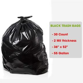 img 2 attached to 🗑️ 55 Gallon Dualplex Black Trash Bags - 2 Mil - 30 Bags Per Case - Size: 36"x52