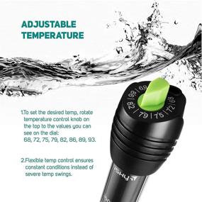img 1 attached to 🐠 Efficient Orlushy Submersible Aquarium Heater: Adjustable Temperature, Powerful 100W/150W/200W/300W/500W, 2 Suction Cups, and 6ft Power Cord