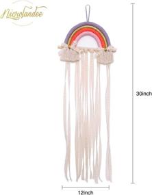 img 2 attached to NICROLANDEE Rainbow Tassels Hair Bows Holder: Organize Baby Hair Accessories with this Decorative Wall Hanger for Girls' Room (Purple Orange)