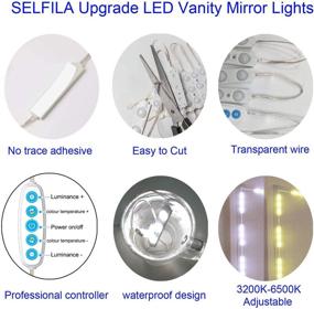 img 1 attached to 💡 SELFILA Hollywood Style LED Vanity Mirror Lights Kit - 11ft Dimmable Color and Brightness Lighting Fixture Strip for Table & Bathroom Mirror (Mirror Not Included)