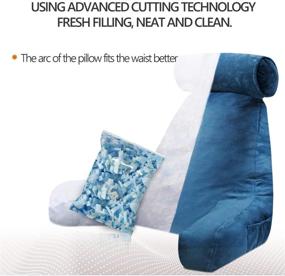 img 1 attached to 📚 mittaGonG Shredded Foam Reading Pillow with Detachable Neck Roll & Big Bed Backrest Pillow: The Ultimate Back Support for Relaxing, Gaming, Reading, or Watching TV