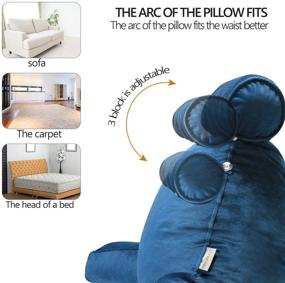 img 2 attached to 📚 mittaGonG Shredded Foam Reading Pillow with Detachable Neck Roll & Big Bed Backrest Pillow: The Ultimate Back Support for Relaxing, Gaming, Reading, or Watching TV