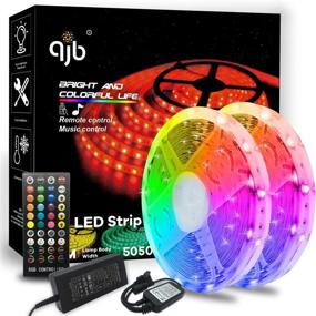 img 4 attached to 🌈 65.6ft RGB Music Sync LED Strip Lights for Bedroom – QJB Color Changing Lights