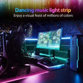 img 1 attached to 🌈 65.6ft RGB Music Sync LED Strip Lights for Bedroom – QJB Color Changing Lights