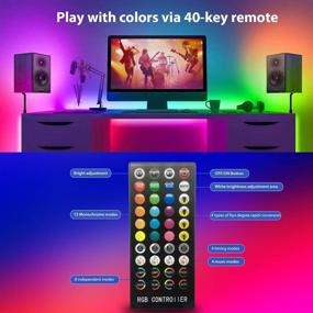 img 2 attached to 🌈 65.6ft RGB Music Sync LED Strip Lights for Bedroom – QJB Color Changing Lights