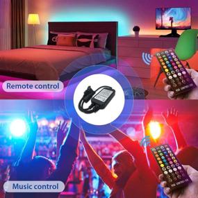 img 3 attached to 🌈 65.6ft RGB Music Sync LED Strip Lights for Bedroom – QJB Color Changing Lights