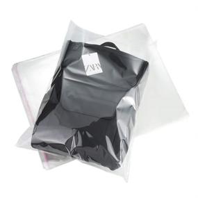 img 4 attached to 🛍️ 100 Pack 16"x20" Clear Self Adhesive Seal Cellophane Bags - Durable 1.6Mil Heavy Duty Packaging for T-Shirts, Clothing, Gifts - Resealable OPP Bags