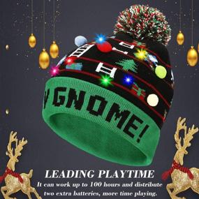 img 2 attached to Light Up Pumice Beanie Hat: Festive LED Christmas Cap for Women and Children - Perfect for Parties and Bars