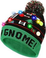 light up pumice beanie hat: festive led christmas cap for women and children - perfect for parties and bars logo