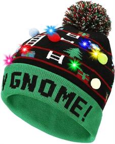 img 4 attached to Light Up Pumice Beanie Hat: Festive LED Christmas Cap for Women and Children - Perfect for Parties and Bars