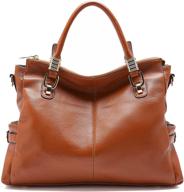 👜 tomchan women's genuine leather satchel handbags purse - fashionable ladies tote shoulder crossbody bag logo