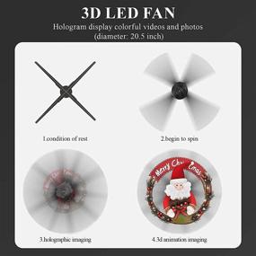 img 1 attached to 📺 Faryuan 3D Hologram Fan Advertising Display - Ideal for Business, Store, Shop, Holiday - 52CM with Wi-Fi & High-Resolution 1600x576 PX - Holographic LED Video Projector