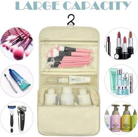 img 3 attached to 🎒 Versatile Travel Makeup Bag: Portable Hanging Toiletry Organizer, Waterproof Cosmetics Pouch - Perfect Gift for Women and Girls