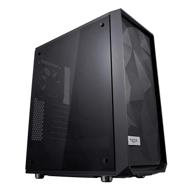 fractal design meshify c: high performance airflow & cooling pc case with tempered glass - 2x fans included, psu shroud, water-cooling ready, usb3.0 - blackout edition logo