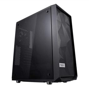 img 4 attached to Fractal Design Meshify C: High Performance Airflow & Cooling PC Case with Tempered Glass - 2X Fans included, PSU Shroud, Water-Cooling Ready, USB3.0 - Blackout Edition