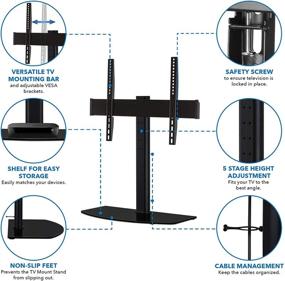 img 1 attached to 📺 Universal Tabletop TV Mount Stand Base: Height Adjustable Flat Screen TV Mount for 32-60 inch LED LCD Televisions - Mount-It! MI-843