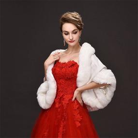 img 3 attached to Stunning Women's Faux Fur Wrap Cape Stole Shawl Shrug - Perfect for Wedding, Party, or Show (One Size, White)