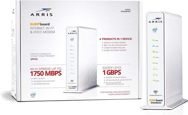 arris surfboard telephone certified svg2482ac 로고
