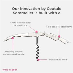 img 1 attached to Innovation Waiters Corkscrew By Coutale Sommelier: The Ultimate Stainless Steel French Patented Manual 🍷 Double Lever Wine Bottle Opener for Bartenders and Gifts - Featuring Patented Auto Knife Closure!