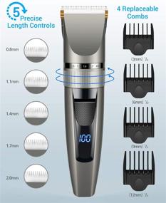 img 1 attached to 💇 Qhou Professional Hair Trimmer 2021 - Cordless/Corded, USB Rechargeable Clippers Set for Men with Combs and Cape