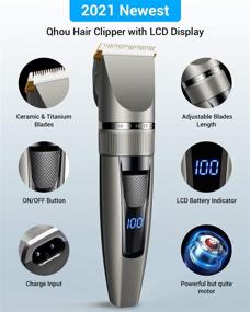 img 3 attached to 💇 Qhou Professional Hair Trimmer 2021 - Cordless/Corded, USB Rechargeable Clippers Set for Men with Combs and Cape