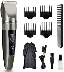 img 4 attached to 💇 Qhou Professional Hair Trimmer 2021 - Cordless/Corded, USB Rechargeable Clippers Set for Men with Combs and Cape