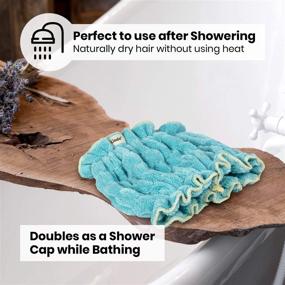 img 2 attached to Lindo Hair Crown: Quick-Dry Hair Towel with 3X Faster Water Absorption - Ultra Soft Microfiber, One Size Fits Most (Mint)