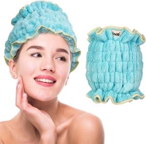 img 4 attached to Lindo Hair Crown: Quick-Dry Hair Towel with 3X Faster Water Absorption - Ultra Soft Microfiber, One Size Fits Most (Mint)