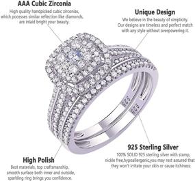 img 1 attached to 💍 Exquisite Newshe Women's Wedding Jewelry: Sterling Silver Engagement Sets for a Timeless Union