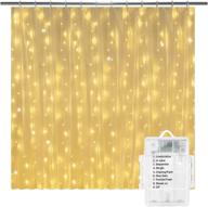 🔌 solhice waterproof fairy lights with 10 hooks - 72 x 72 inches battery operated decorative christmas string lights for bathroom, indoor outdoor use - 180 leds (no curtain) logo