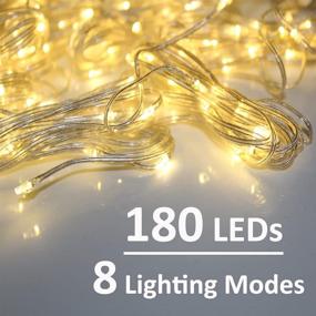 img 1 attached to 🔌 Solhice Waterproof Fairy Lights with 10 Hooks - 72 x 72 Inches Battery Operated Decorative Christmas String Lights for Bathroom, Indoor Outdoor Use - 180 LEDs (NO Curtain)