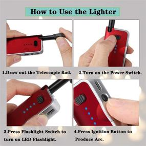 img 2 attached to 🔥 MALMES 2-in-1 Candle Lighter with Windproof Arc Electric Lighter Flashlight - USB Rechargeable, Portable Long Lighter for Candle Fireplace Kitchen BBQ Camping (Red)