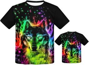 img 4 attached to Novelty T Shirt Printed T Shirts Crewneck Boys' Clothing for Tops, Tees & Shirts
