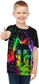 img 3 attached to Novelty T Shirt Printed T Shirts Crewneck Boys' Clothing for Tops, Tees & Shirts