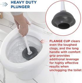 img 2 attached to Clorox Toilet Plunger and Bowl Brush Combo Set: Convenient White/Gray Caddy Included