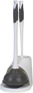 clorox toilet plunger and bowl brush combo set: convenient white/gray caddy included logo