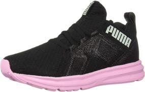 img 4 attached to 👟 Little Girls' PUMA Running Shoes in Black and Poppy, Unisex