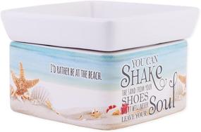 img 2 attached to Cleanse Your Shoes with Ease: White Stoneware Electric 👟 2-in-1 Jar Candle and Wax Tart Oil Warmer for Sand Removal