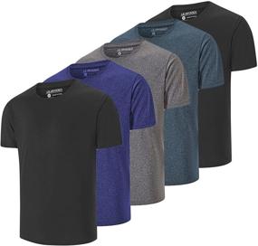 img 4 attached to 👕 Men's Active Dry Fit T-Shirt for Athletics - Pack of Athletic Tee Shirts