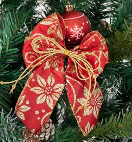 img 4 attached to 🎁 Enhance Your Christmas Decor with 12 Red Pre-Tied Organza Bows & Twist Ties - 5.5 inch6.3 inch Christmas Wreath Bow Christmas Tree Ornaments Bows for Festive Party Decoration (Red Organza)