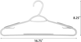 img 3 attached to 👕 Finnhomy Super Value 50 Pack Plastic Hangers: Durable Clothes Hangers with Non-Slip Pads for Organized Bedroom Closet Wardrobe – Ideal for Shirts, Pants, Scarves