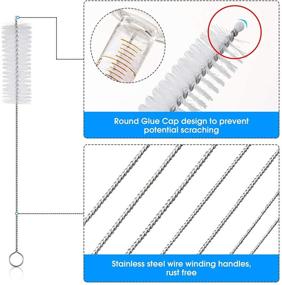 img 2 attached to 🧹 10-Piece Drinking Straw Cleaning Brush Set - Straw Cleaner Brushes for Tubes, Bottles, and Pipes