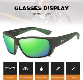 img 2 attached to 🕶️ TR90 Square Frame Polarized Sunglasses for Men and Women - Bevi Sports Glasses, Flexible, Durable, and Sun Protection