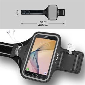 img 3 attached to 🏃 J&D Armband: Sports Running Armband for Galaxy Note 10/Xcover 4S/J7 2017/J7 Prime/J7 V/J7 Perx/J7 Sky Pro/J3 2018/J3 V 3rd Gen/J3 Achieve/J3 Star - Key Holder Slot and Earphone Connection