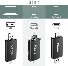 img 2 attached to 📸 Картридер Vanja Type C: Портативный 3-в-1 USB 2.0 считыватель карт памяти и OTG адаптер - поддерживает карты SDHC, SDXC, UHS-I