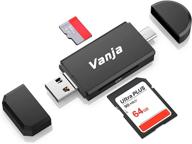 📸 картридер vanja type c: портативный 3-в-1 usb 2.0 считыватель карт памяти и otg адаптер - поддерживает карты sdhc, sdxc, uhs-i логотип