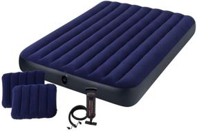 img 4 attached to 🛏️ Intex Classic Downy Airbed Set - Queen Size with 2 Pillows and Double Quick Hand Pump